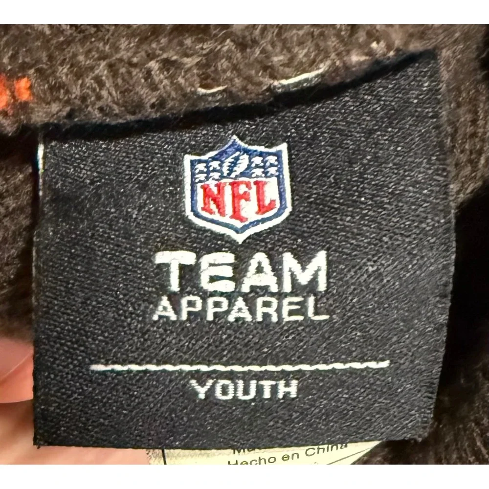 NFL Team Apparel Cleveland Browns Beanie Youth OSFM Brown Orange Pom Knit Hat